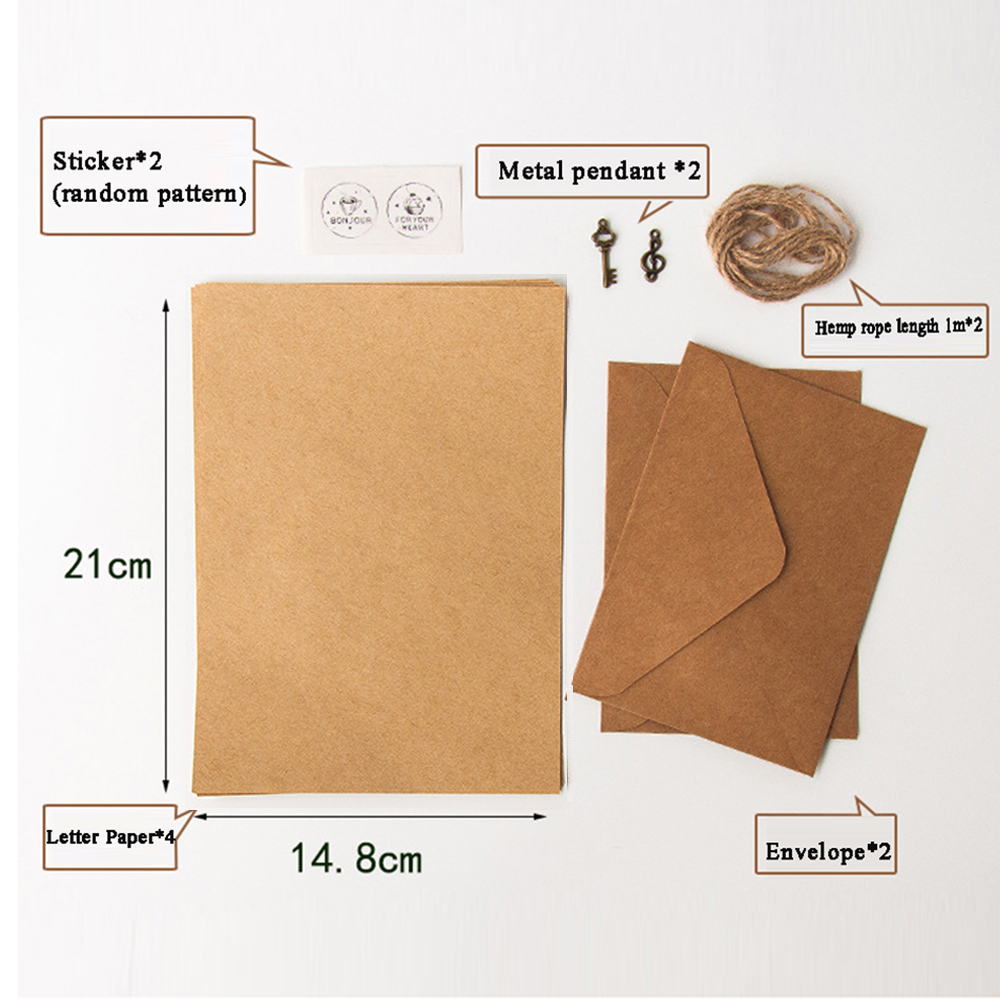 Letter Envelope Kraft - Envelope de convite estilo europeu, conjunto