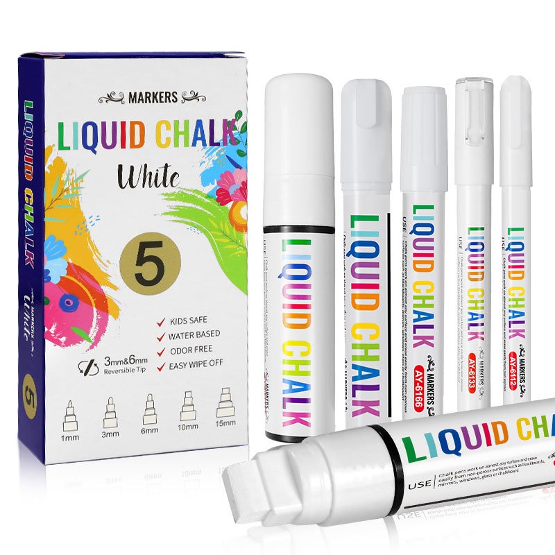 Correction Fluid White - 5 pçs/set Marcadores de Giz Branco