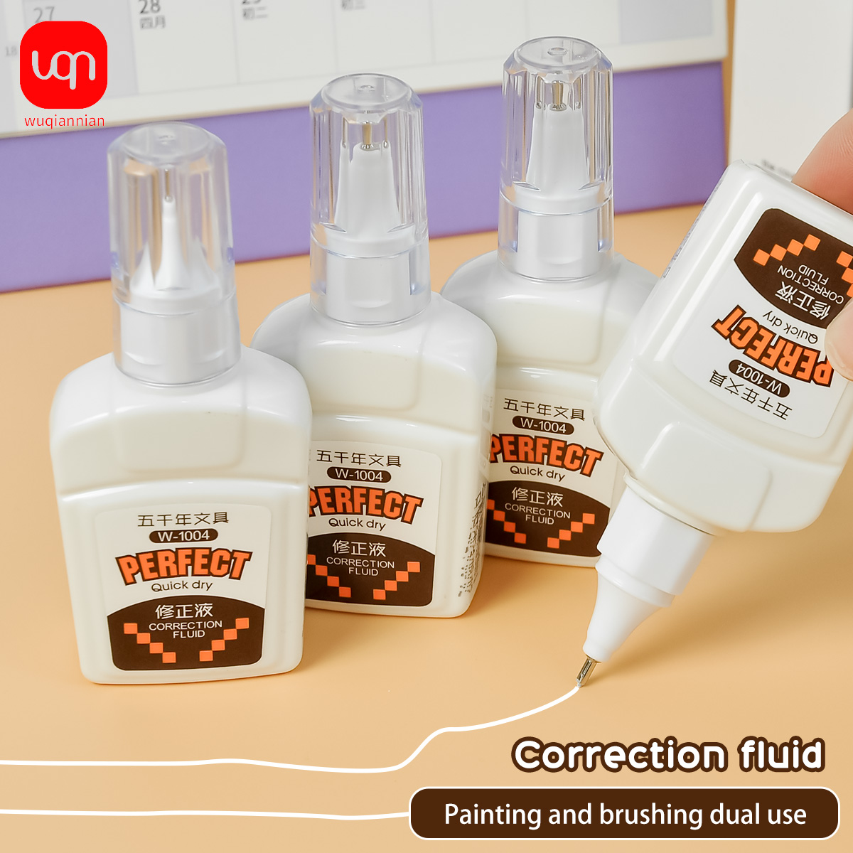 Correction Fluid White - WQN-3/6/12PCS18ml Fluido de correção portátil estudante