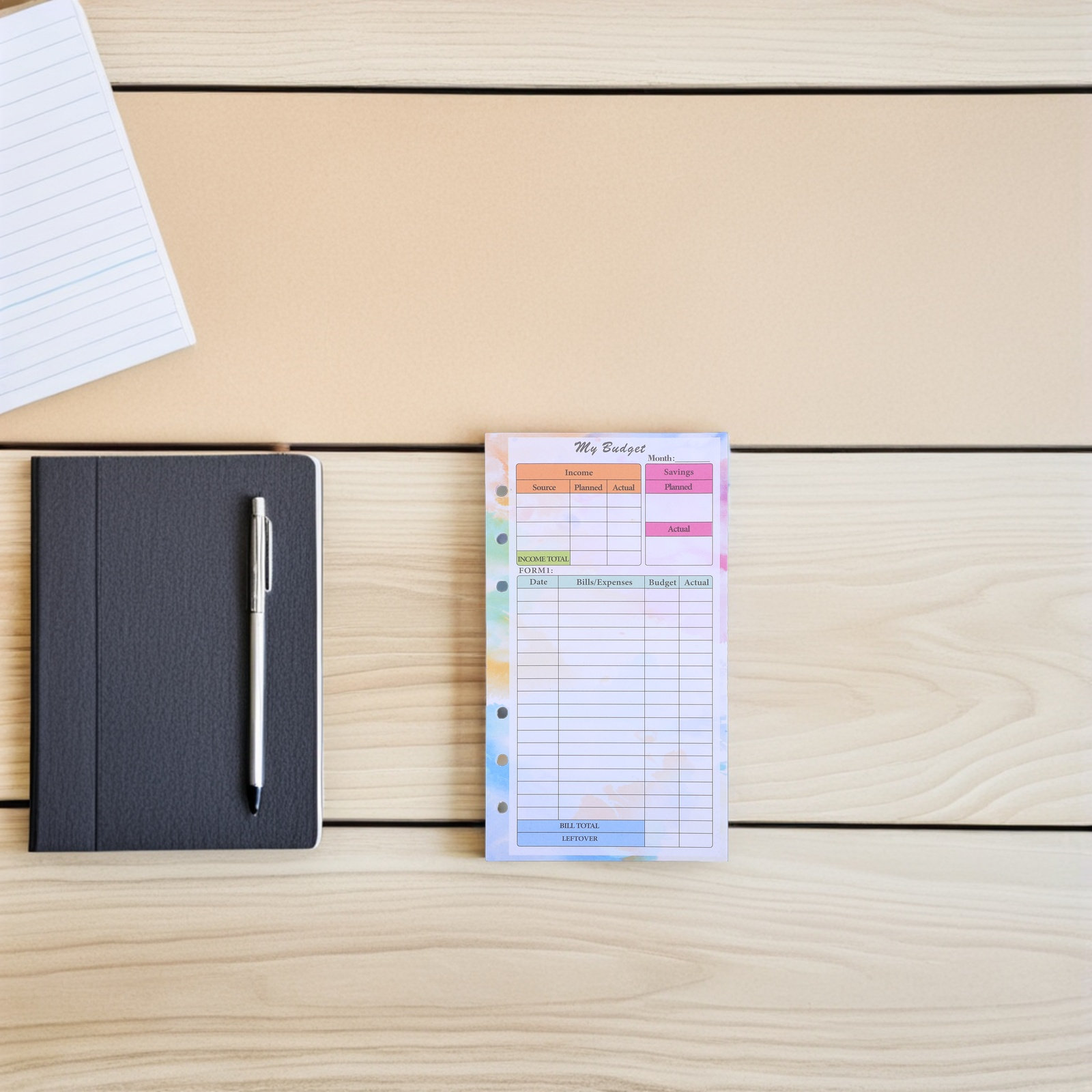 Planner Weekly Budget - 28 Folhas A6 para Planner: Refil
