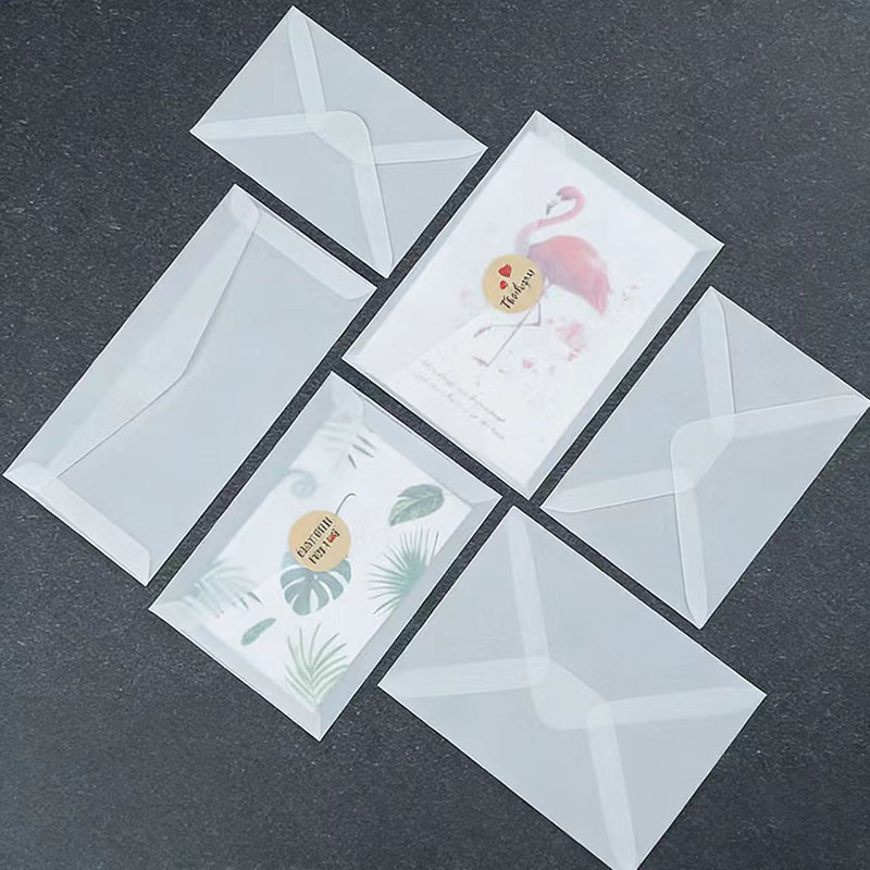 Letter Envelope Kraft - 50 peças de envelopes translúcidos em