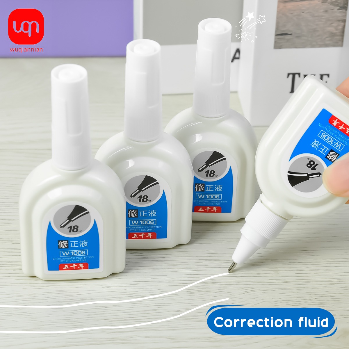 Correction Fluid White - WQN-1/3/6PCS Fluido de correção branco simples