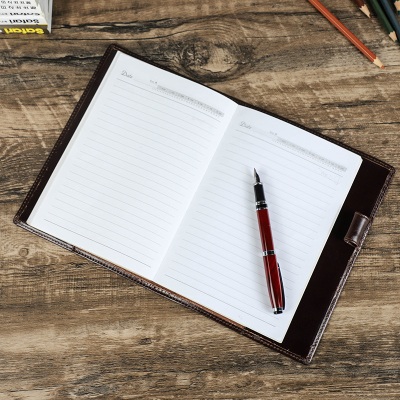 Couro genuíno A5 Laptop com Pe - Stationery Supply Business avaliação e preço